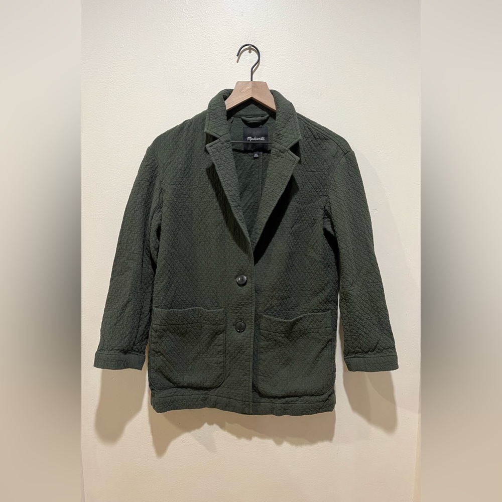 Madewell Green Dress Coat with pockets and buttons - women’s size XXS